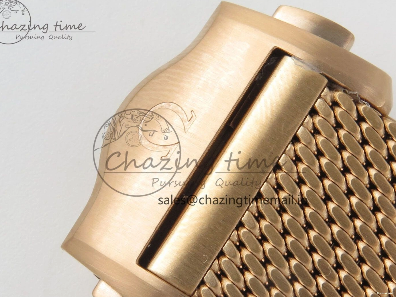 0322 Stylish Seamaster 300M Diver Rose Gold VSF 1:1 Best Edition Black Dial on Mesh Bracelet A 7662